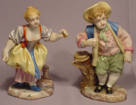 Pair Of Old Capo Dimonte Figurines