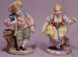 Pair Of Old Capo Dimonte Figurines