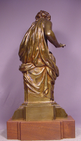Antique Classical Bronze Seated Lady Signed H. Dumage