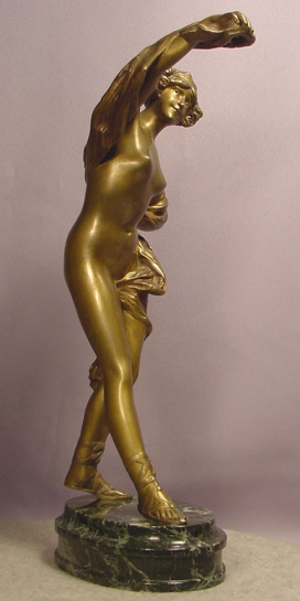 Antique Nude Lady Bronze Dancer Signed Philippe