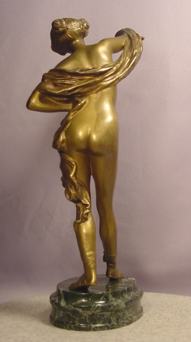Antique Nude Lady Bronze Dancer Signed Philippe