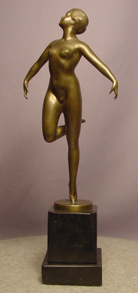 Exquiste Nude Bronze Dancer Prof Poertzel