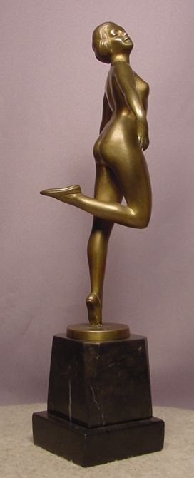 Exquiste Nude Bronze Dancer Prof Poertzel