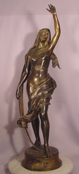 Antique Bronze Nude Lady Etoile De Berger Levasseur 29"