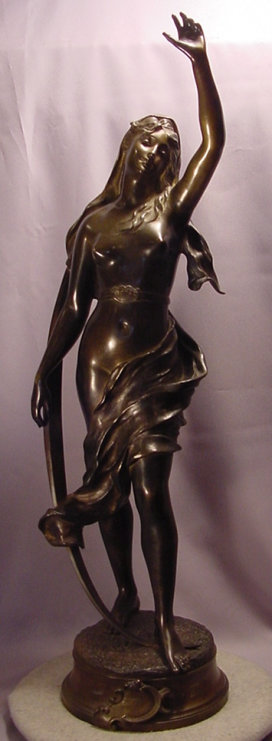 Antique Bronze Nude Lady Etoile De Berger Levasseur 29"