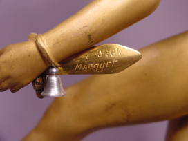 Gilt Bronze Polychrome Nude Lady Knife Juggler Marquet