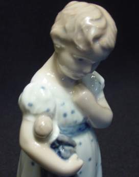 Royal Copenhagen Porcelain Little Girl with Doll #3539