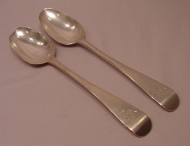 2 Georgian Silver Tablespoons 1780 Thomas Wallis