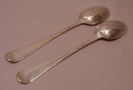 2 Georgian Silver Tablespoons 1780 Thomas Wallis