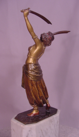 Rare Antique Beautiful Vienna Bronze Harem Sword Dancer