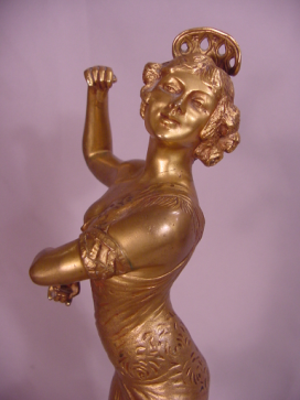 Beautiful Antique Signed Vienna Gilt Bronze Flamenco Dancer