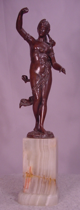 Beautiful Antique Circa 1900 Semi Nude Lady Bronze Signed Eichberg