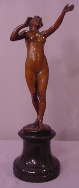 Beautiful Antique Bronze Nude Lady Sculpture Kowalczewski