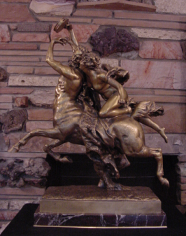 Superb Centaur Nessus & Deianeira Antique Gilt Bronze Signed J.Leduc (1848-1918)