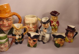 Instant Collection of 13 Small Toby Jugs 2 to 4-1/2 Inches