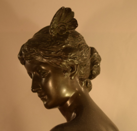 Exquisite Antique Semi Nude Lady Bronze Signed A. Mayer German 1855-1939
