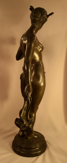 Exquisite Antique Semi Nude Lady Bronze Signed A. Mayer German 1855-1939