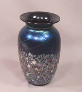 Hand Blown Unique Signed Hyde 91 Art Glass Vase 6-1/8 Inches