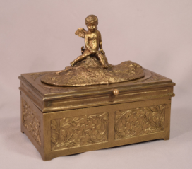 Rarest Antique Vienna Bronze Erotica Bergman Cherub Satyr Nymph Mechanical Box
