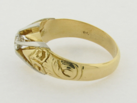 Gorgeous Vintage Diamond Ring 18K Yellow Gold