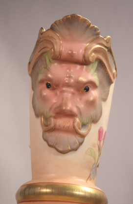 Rare European Porcelain Ewer with a Mythological Dolphin & Bearded Man Face