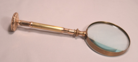 Beautiful Antique Art Nouveau Gilt Metal Parasol Handled Magnifying Glass