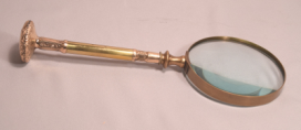 Beautiful Antique Art Nouveau Gilt Metal Parasol Handled Magnifying Glass
