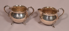 Vintage Marked F.B RODGERS Sterling Silver #136 Sugar & Creamer