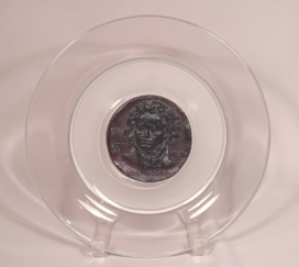 Limited Edition Daum Pate de Verre Beethoven Art Glass Display Plate