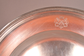 Rare Very Large Antique Signed Christofle Platter Royal Crest & Numbered 1582953