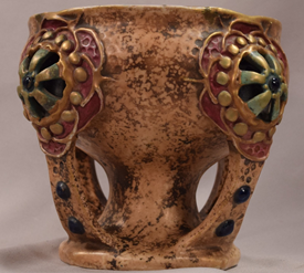 Beautiful Antique Art Nouveau Amphora Pottery Center Piece Vase Signed Numbered 