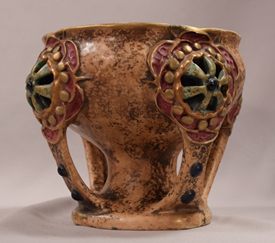 Beautiful Antique Art Nouveau Amphora Pottery Center Piece Vase Signed Numbered 