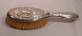 Superb Unger Brothers Sterling Silver Art Nouveau Brush with Nude Lady in Waves