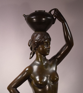 Beautiful Antique French Nude Lady Bronze Bronze Louis Fernand Morel 1887-1975 