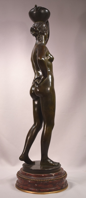 Beautiful Antique French Nude Lady Bronze Bronze Louis Fernand Morel 1887-1975 