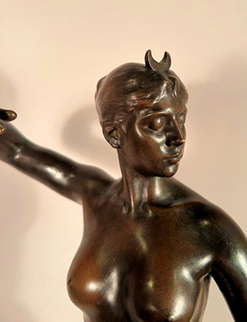 Superb Antique Bronze Diana signed Falguiere 18 Inches Paris Foundry