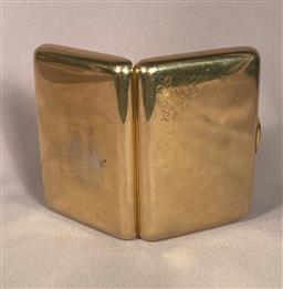 Antique Russian Silver Gilt Cigarette Box inscribed 1892 stamped 84 with a star
